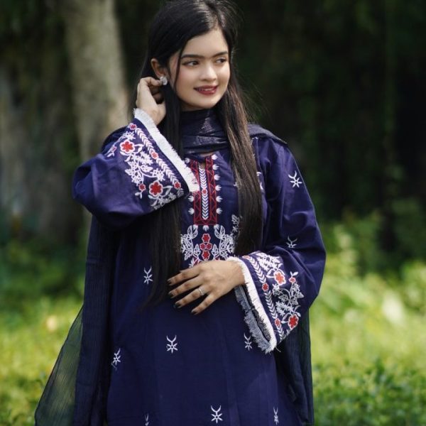 2 Piece Premium Navy blue  Set – Heavy Embroidery Work